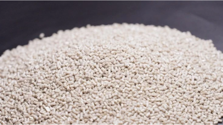 Natural-coloured PEEK resin pellets
